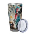 thumbnail image 2 of Salouo Colorful Graffiti Cow Print 20oz Tumbler with Lid,Stainless Steel Vacuum Insulated Tumbler Durable Insulated Coffee Mug Thermal Cup with Splash Proof Sliding Lid-Without Straw, 2 of 8