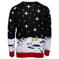 thumbnail image 6 of Santa Claus Riding T-Rex on Moon Pixelated Funny Ugly Christmas Sweater Multicolor, 6 of 7