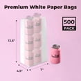 thumbnail image 6 of Fit Meal Prep 500 Pack 12 lb White Paper Lunch Bags, 13 x 7 x 4.5" Durable Paper Bags Bulk for Packing, Delivery, Take Out, Grocery, Retail Shopping, Premium Sack for Snacks, Bakery, 6 of 7