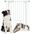 thumbnail image 1 of PawHut 36" Pet Gate with Walk Through Door for Stairs Doorways House White, 1 of 10