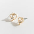 thumbnail image 3 of Women's Gold Heart with Crystal Ear Sense Stud Earrings by Howard's, 3 of 3