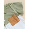 thumbnail image 4 of Kmbangi Vêtements d'Été pour Garçons, Ensemble 2 Pcs, Col Rabattu, Manches Courtes, Poches, Couleur Contrastée, 1-6 Ans, 4 of 8