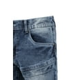thumbnail image 4 of X RAY Men's Jean Shorts Biker Denim Short Jeans for Men Moto Slim Fit Stretch Ripped Casual Knee Length Hem, Dark Blue, Frayed Hem, 4 of 7