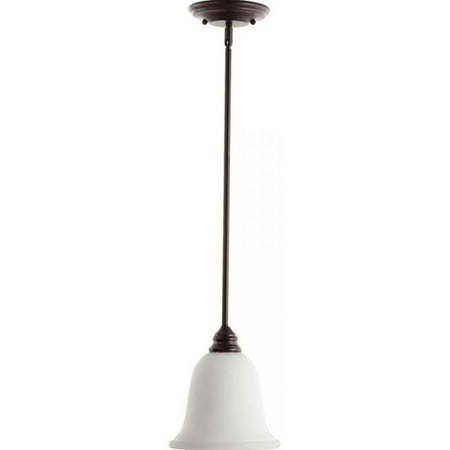 

Quorum Bryant 1 Light Pendant in Oiled Bronze and Satin Opal