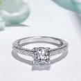 thumbnail image 2 of 6*6mm Princess Cut Square AAA Cz Band Women's 925 Silver Wedding Ring Size 4-9.5, 2 of 5