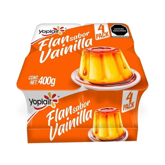 Flan Yoplait sabor vainilla 4 pzas de 100 g c/u