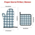 thumbnail image 4 of Oven Mitts and Pot Holders Set, Baking 4-Piece Set for Kitchen for Outdoor BBQ Mitts Heat Resistant Cooking, Blue Gingham Print Pattern, 4 of 8