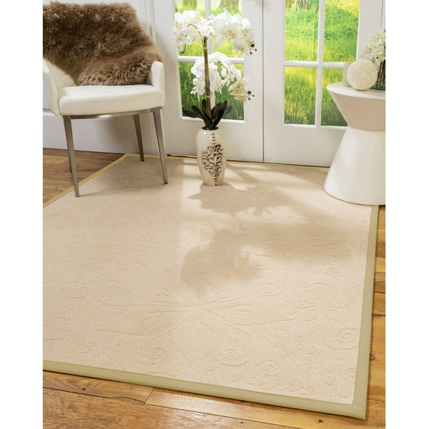 Natural Area Rugs Hermosa Custom Wool Rug, 12' x 18', Sand Border