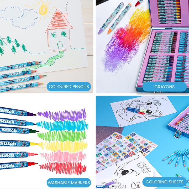 Stitch Inspirational Art Case 130+ Pieces Colouring Set
