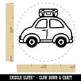 thumbnail image 2 of Cute Car with Suitcase Road Trip Travel Self-Inking Rubber Stamp Ink Stamper - Pink Ink - Medium 1 Inch, 2 of 7
