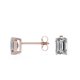 thumbnail image 4 of JeenMata Pendientes Minimalistas con Solitario de Moissanita de Corte Esmeralda de 3 Quilates con Certificación Chapado en Oro Rosa de 18 K sobre Plata, 4 of 5