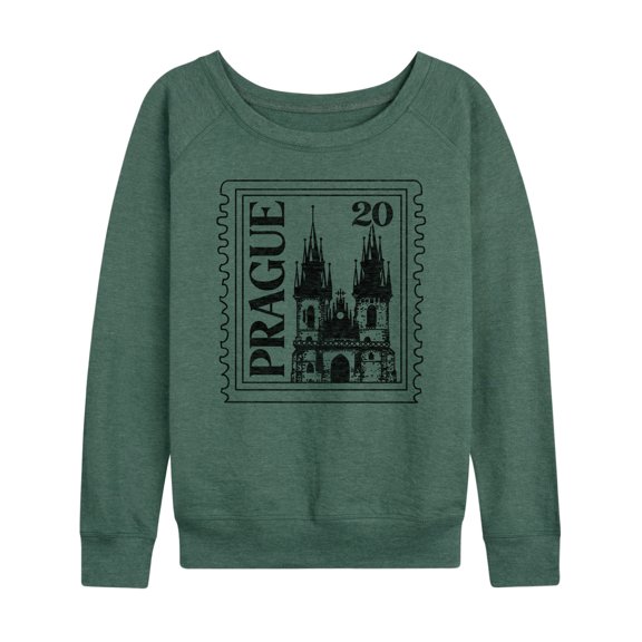 Instant Message - Prague Postage Stamp - Women's Lightweight French Terry Long Sleeve Shirt