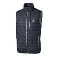 thumbnail image 2 of Men's Cutter & Buck Heathered Navy Atlanta Braves Rainier Full-Zip Puffer Vest, 2 of 3