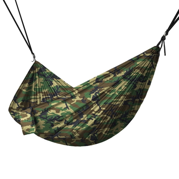 NEH Hammock, Portable 2 Person Camping Hammock, Portable Hammock for Two with Carabiners and Pre-Attached Bag, Two Person Hammock Camping Fun, Great Camping Accessories (Camo/Camouflage)