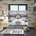 thumbnail image 4 of Yayeee Kitchen Curtains Tier Pair Light Filtering 27"x24" Rod Pocket Short Cafe Window Panel, River and Mountains, 4 of 7