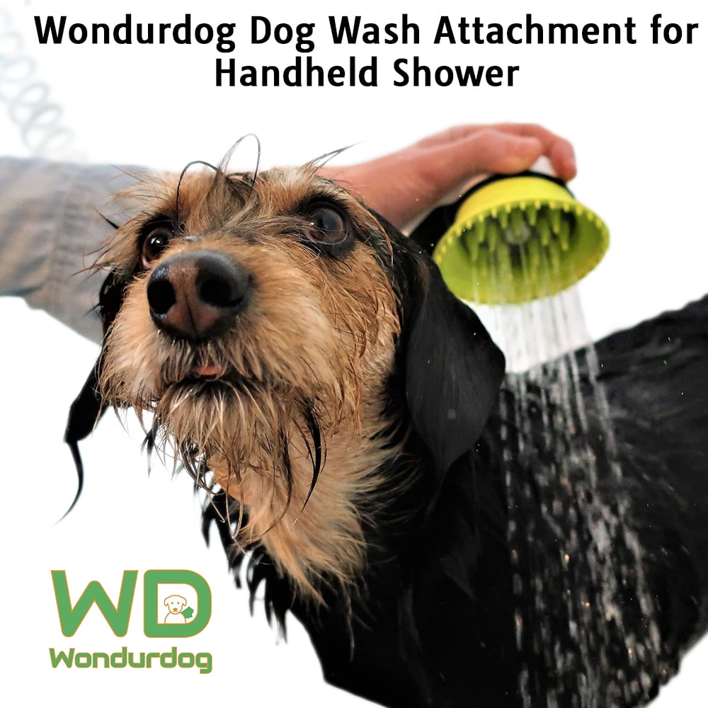 Wondurdog Pet Wash Attachment for Handheld Showers with Splash Guard