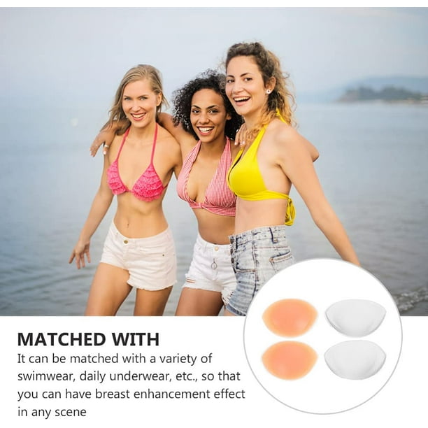 Bra and Bikini Gel Inserts for Summer Waterproof Silicone Triangle Push-Up  Breast Pads Swimsuit and Bra Inserts Enhancement Falsies Bikini Pads 