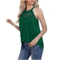 thumbnail image 2 of ECZHAW Lace Halter Womens Tank Tops Loose Fit High Neck Summer Sleeveless Blouse Shirts Flowy Going Out Cute Outfits, 2 of 6