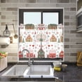 thumbnail image 4 of Yayeee Kitchen Curtains Tier Pair Light Filtering 27"x36" Rod Pocket Short Cafe Window Panel, Red Nordic Christmas House, 4 of 7