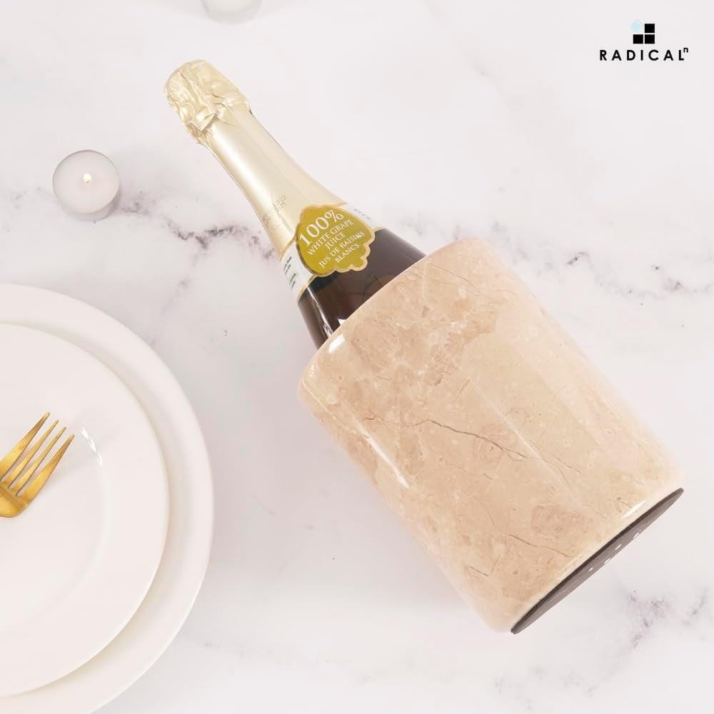 Radicaln Marble Wine Chiller Bucket 6.5 inches Verona Handmade Champagne Chiller For Bar Accessories, Ideal Beverage Cooler and Wine Bottle Holder For Home Bar, Small Cooler and Wine Bucket