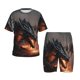 thumbnail image 1 of Fotbe Fiery Black Dragon Attack Pijama Estampada de 2 Piezas para Niños – Ropa de Dormir de Manga Corta Cómoda para Niños y Niñas, Camiseta y Shorts de Algodón-Large, 1 of 6