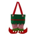 thumbnail image 3 of Christmas Candy Bag Santa Pants Xmas Red Wine Bottle Tote and Snack Bag Holder, Portable Gift Basket with Handle, 3 of 5