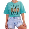 thumbnail image 5 of Game Day Football Shirt for Women Camo Leopard Graphic Tee, Seafoam Shirt, 2XL, 5 of 8