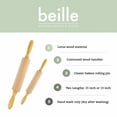 thumbnail image 2 of Beille 13.5 Inch Solid Lotus Wood Mini Rolling Pin Kitchen Essentials, 2 of 8