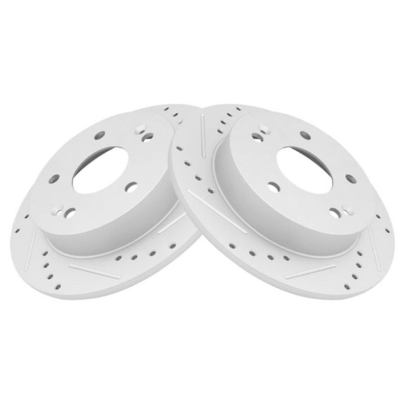 TRQ Rear Performance Brake Rotors Set Premium G-Coated Cross Drilled & Slotted Fits Select 2013-2015 Acura ILX 2012-2014 Honda Civic 1997-2001 Prelude