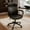 Black All, variant on Ninecer Black Office Chair with Soft Leather Embroidery, Mid Back Vintage Swivel Executive Desk Chair with Wheels and Padded Arms, Adjustable Height