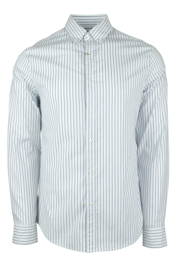 Men's Slim Fit Striped Button-down Shirt-LB-XL