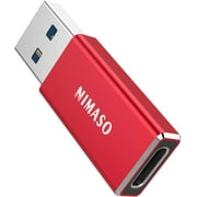 NIMASO USB C to USB 3.0 Adapter-Red,Double-Sided 3.0 USB C Adapter Convertor Supports Fast Charge
