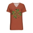 thumbnail image 5 of Erwazi St Patricks Day Women Short Sleeve T-Shirts V Neck Shamrock Funny Clover Tee Tops, 5 of 6