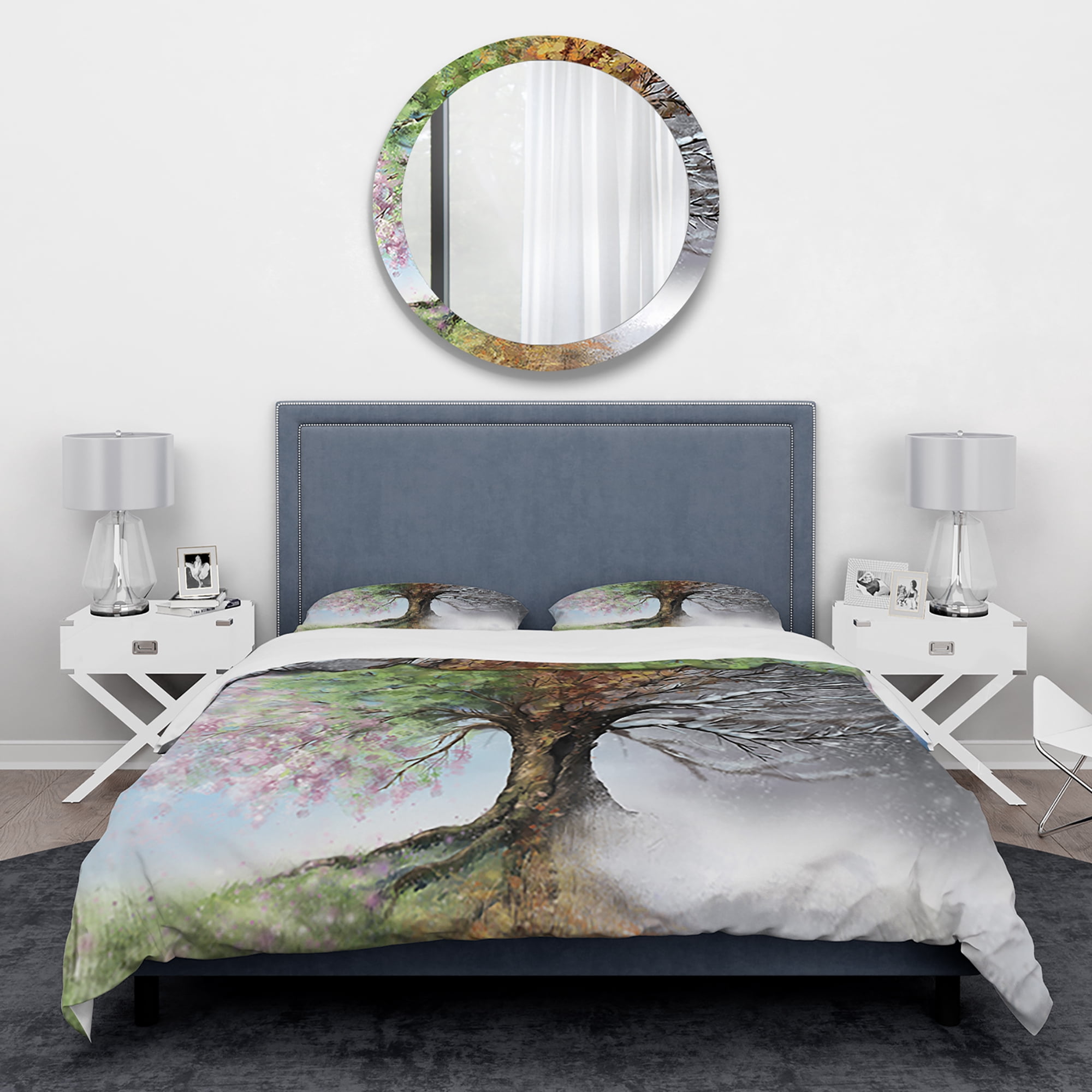 Designart 'Tree with Four Seasons' Traditional Duvet Cover Set