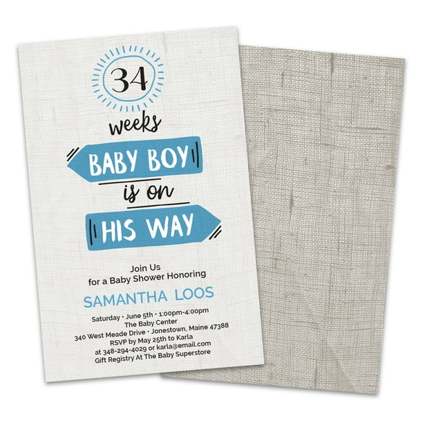 personalized baby is on the way baby shower invitations