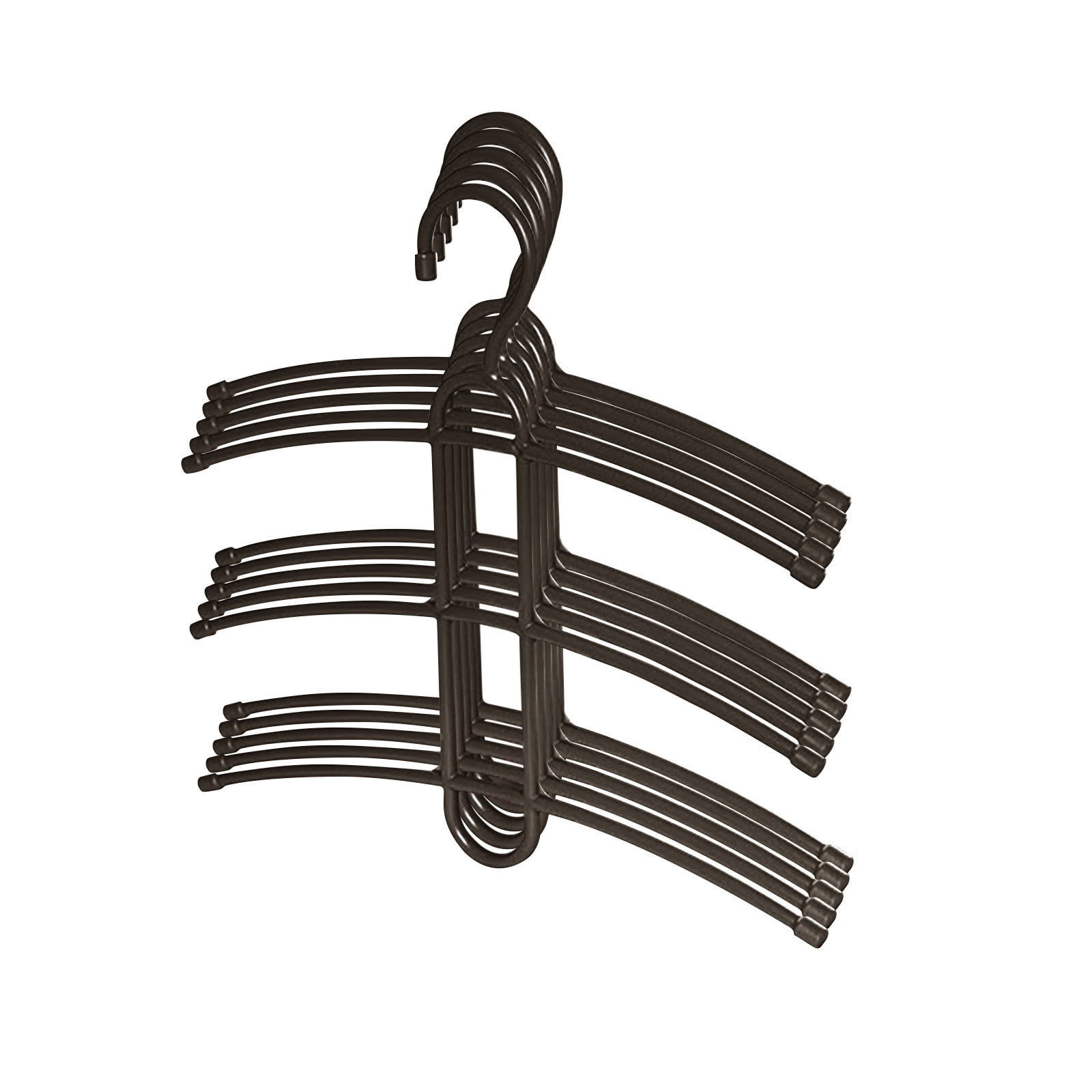 Cozeii Space Saving Hangers 5 Pack, 3-Tier Cascading Closet Hangers Organizers for Shirts Pants Dresses, Non-Slip Hanging Clothing Hanger Organizer, Maximize Closet Space