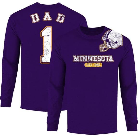 Men Dad #1 Awesome Football Helmet Long Sleeve Shirt