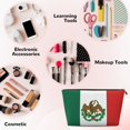 thumbnail image 4 of Mexican Flag Small Purse Organizer Zipper Cosmetic Handbag Tote Pouch For Women, 4 of 7