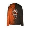 thumbnail image 5 of IROINNID Women's Long Sleeve Hoodie Mid-Length Print Loose Color Contrast Rose Tops Sweatshirts, Orange, 5 of 5
