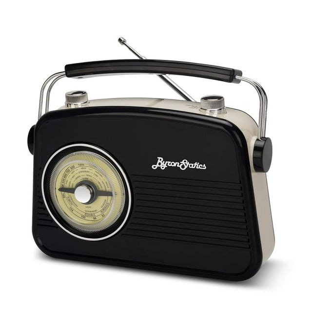 Radio portátil ByronStatics Black AM FM Vintage/Retro