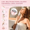 thumbnail image 7 of Dermave Bikini Shaver, Dermave Trimmer 2.0, 2 in 1 Bikini Trimmer for Women, Dual Head Shaver Women, 2 in 1 Wet & Dry Waterproof Electric Bikini Trimmer for Face, Body & Intimate Areas (Pink), 7 of 7