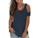 thumbnail image 2 of Tops con hombros descubiertos para mujer, camiseta lisa de manga corta con espalda abierta, blusas informales holgadas sin espalda sexy Pompotops hfajkhk133009, 2 of 9
