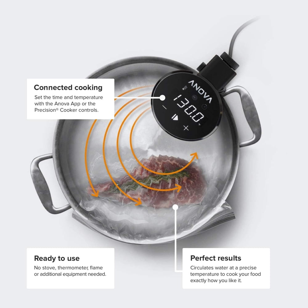 picture Anova Culinary Sous Vide Precision Cooker Pro (Wifi) 1200 Watts All Metal Anova App Included sous vide precision cooker pro wifi