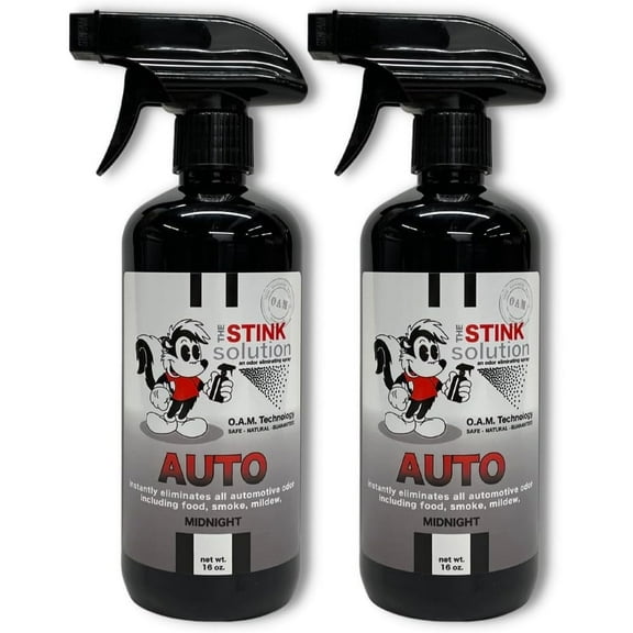 The Stink Solution Car Odor Eliminator Spray, Midnight, 16 oz, 2 Count
