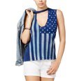 thumbnail image 1 of Camiseta sin mangas Project Social T con estampado de rayas y estrellas para mujer azul pequeño, 1 of 1