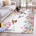 thumbnail image 5 of Area Rug 48×72in, Spring Watercolor Flower Hummingbird Floor Carpet Living Room Rug, Garden Floral Art Non-Slip Welcome Mat Indoor Rugs for Bedroom Dining Room, 5 of 9