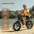 thumbnail image 6 of GLOBALKEEP 1500W Peak Electric Mountain Bike for Adults, 48V 15Ah Battery, 20" Fat Tire E-Bike, Dual Suspension E-Mountain Bicycle，32MPH, 7-Speed, UL2849, 6 of 10