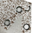 thumbnail image 5 of Ambesonne Coffee Grommet Curtain, Coffee Time Americano, 50" x 63", Brown White, 5 of 6