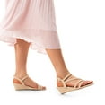 thumbnail image 6 of DREAM PAIRS Strappy Wrapped Dressy Wedge Sandals, Comfortable  Sparkly Rhinestone Ankle Strap Mid Heel Wedges Casual Summer, Open Toe Evening Dress Wedding Dance Shoes, 6 of 7