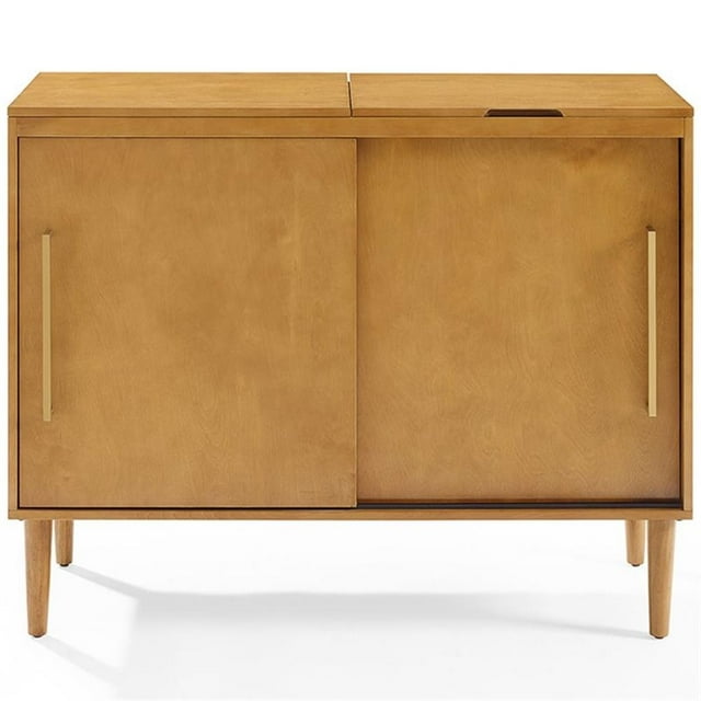 Crosley Furniture Everett Wood Media Console Table in Acorn Brown